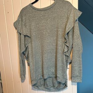 Flamingo Urban Gray Ruffle Sleeve Sweatshirt